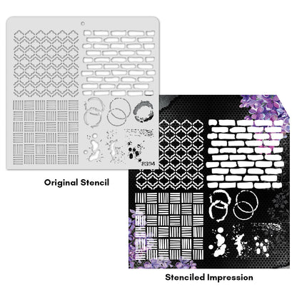 iCraft Multi-Surface Stencils - Perfect for Walls, DIY & Resin Art Projects | Reusable |12" x 12" Stencil-8804