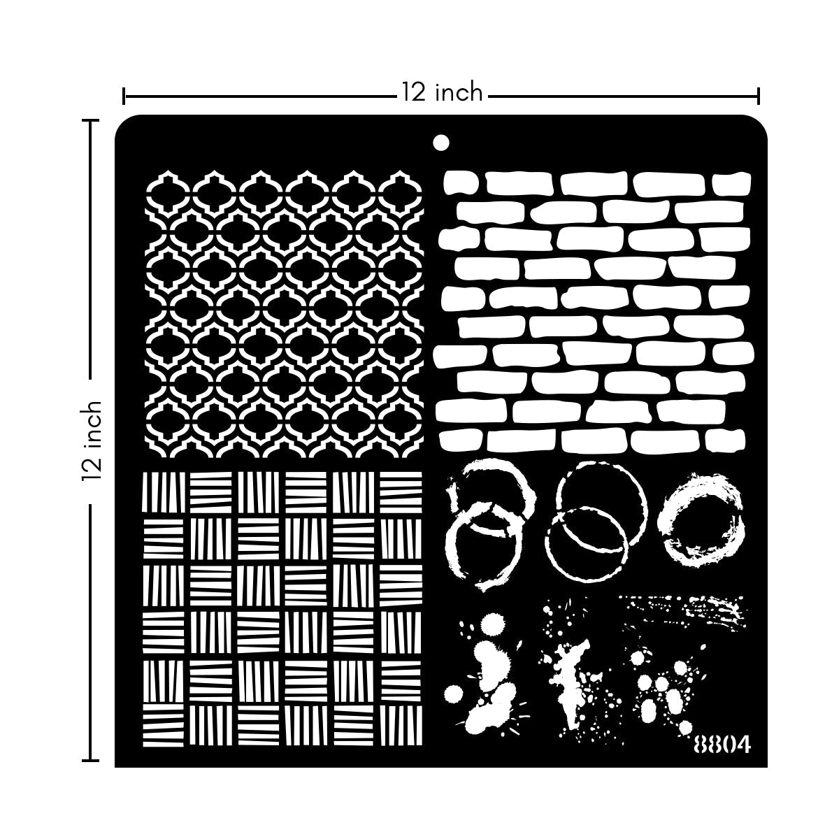 iCraft Multi-Surface Stencils - Perfect for Walls, DIY & Resin Art Projects | Reusable |12" x 12" Stencil-8804