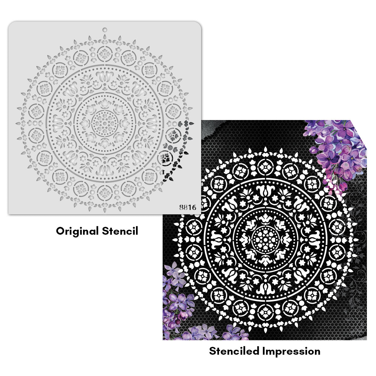 iCraft Multi-Surface Stencils - Perfect for Walls, DIY & Resin Art Projects | Reusable |12" x 12" Stencil-8816