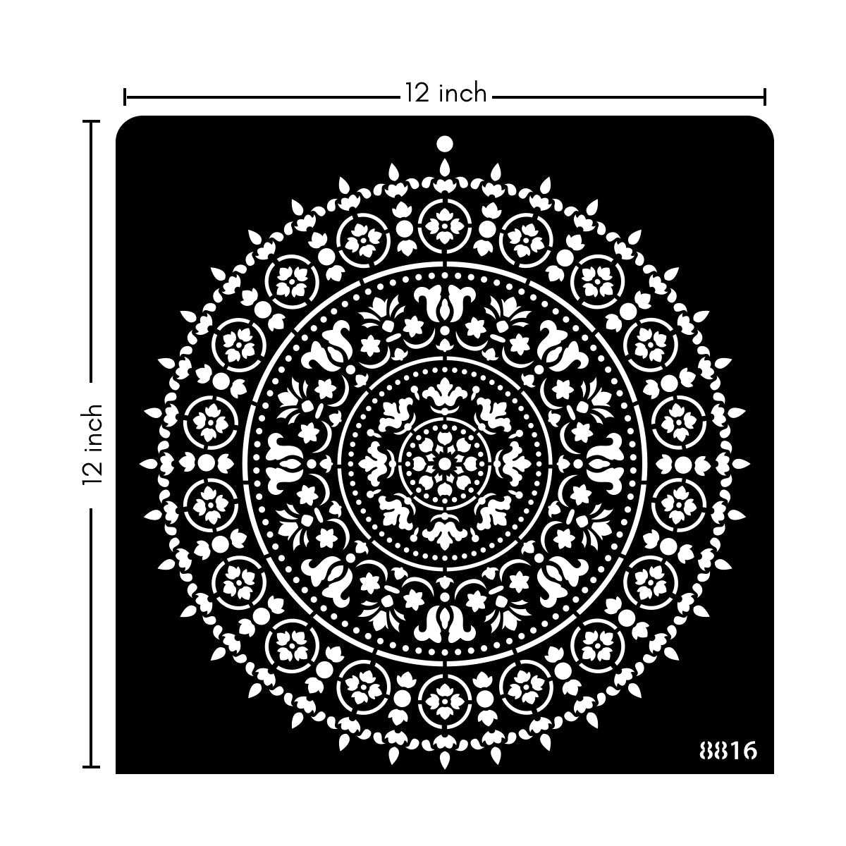iCraft Multi-Surface Stencils - Perfect for Walls, DIY & Resin Art Projects | Reusable |12" x 12" Stencil-8816