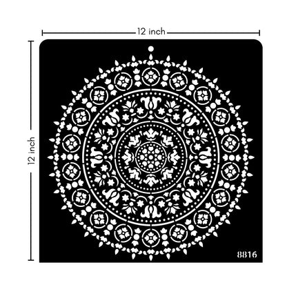 iCraft Multi-Surface Stencils - Perfect for Walls, DIY & Resin Art Projects | Reusable |12" x 12" Stencil-8816