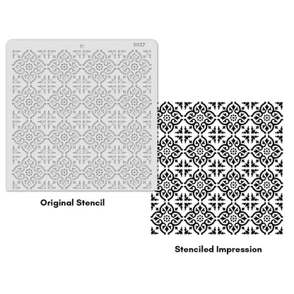 iCraft Multi-Surface Stencils - Perfect for Walls, DIY & Resin Art Projects | Reusable |12" x 12" Stencil-8827