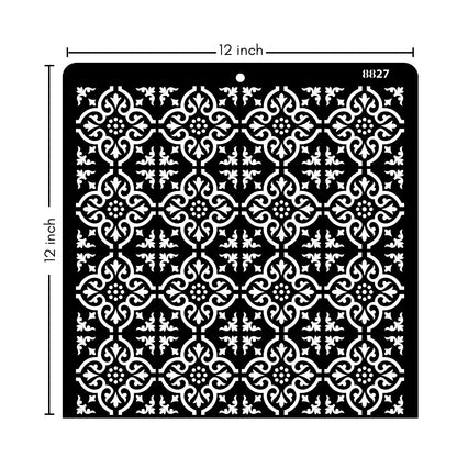 iCraft Multi-Surface Stencils - Perfect for Walls, DIY & Resin Art Projects | Reusable |12" x 12" Stencil-8827