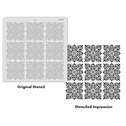 iCraft Multi-Surface Stencils - Perfect for Walls, DIY & Resin Art Projects | Reusable |12" x 12" Stencil-8830