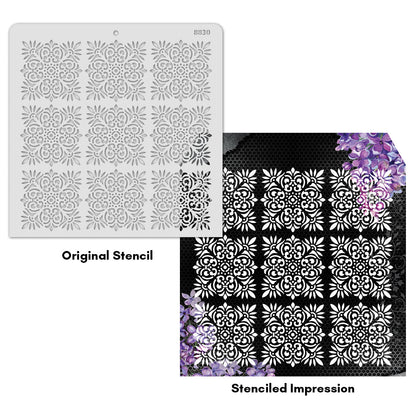 iCraft Multi-Surface Stencils - Perfect for Walls, DIY & Resin Art Projects | Reusable |12" x 12" Stencil-8830