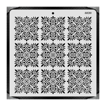 iCraft Multi-Surface Stencils - Perfect for Walls, DIY & Resin Art Projects | Reusable |12" x 12" Stencil-8830