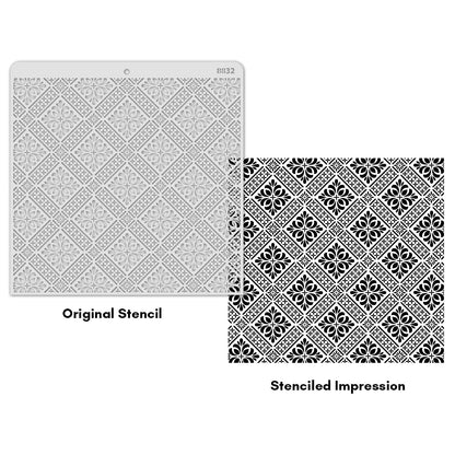 iCraft Multi-Surface Stencils - Perfect for Walls, DIY & Resin Art Projects | Reusable |12" x 12" Stencil-8832
