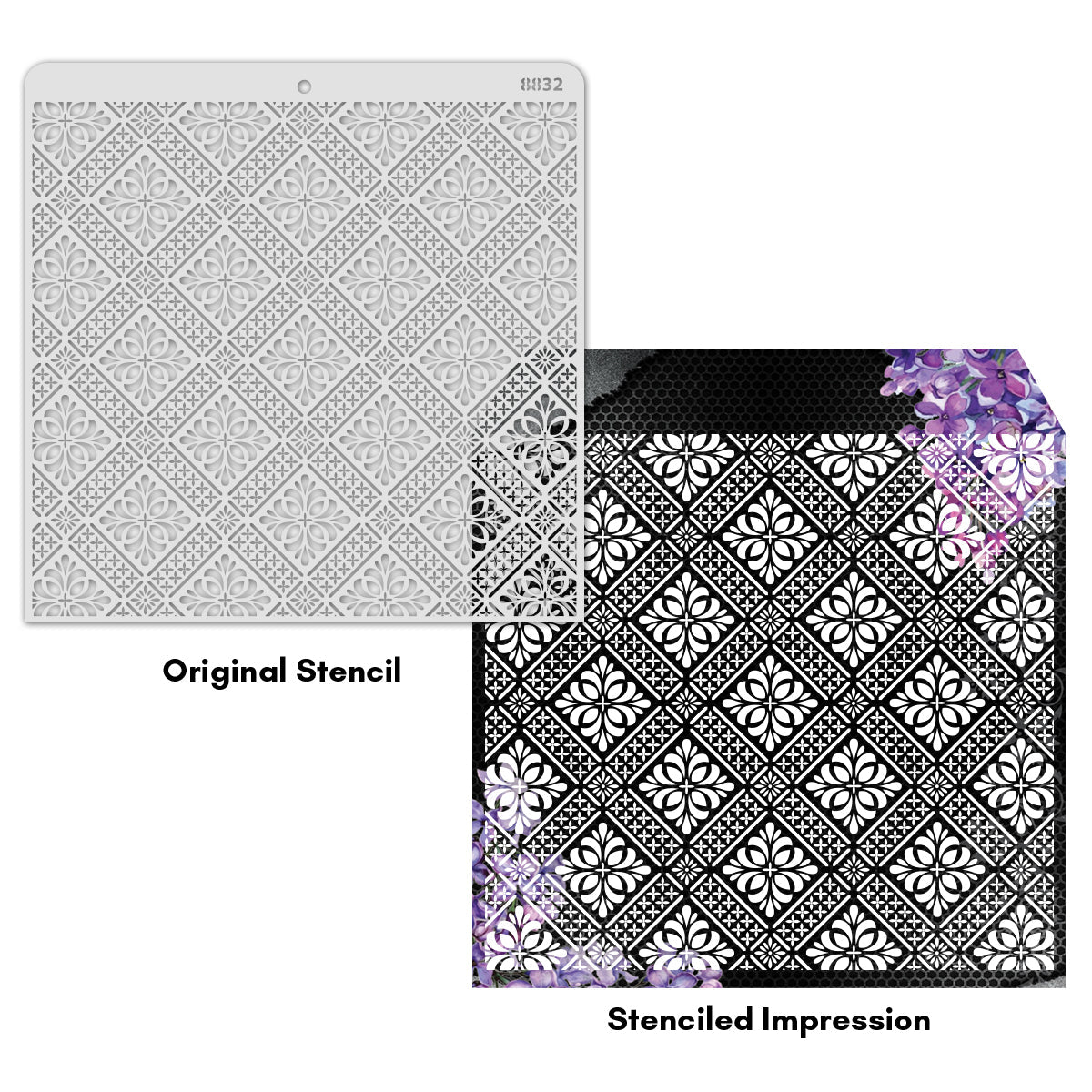 iCraft Multi-Surface Stencils - Perfect for Walls, DIY & Resin Art Projects | Reusable |12" x 12" Stencil-8832