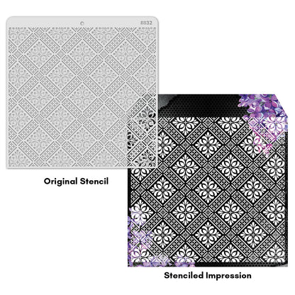 iCraft Multi-Surface Stencils - Perfect for Walls, DIY & Resin Art Projects | Reusable |12" x 12" Stencil-8832