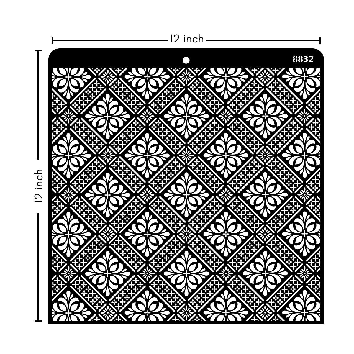 iCraft Multi-Surface Stencils - Perfect for Walls, DIY & Resin Art Projects | Reusable |12" x 12" Stencil-8832