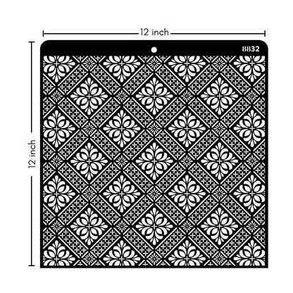 iCraft Multi-Surface Stencils - Perfect for Walls, DIY & Resin Art Projects | Reusable |12" x 12" Stencil-8832