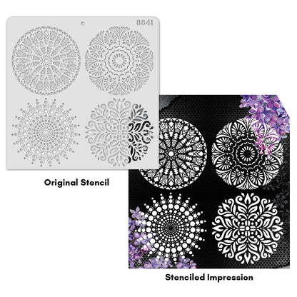 iCraft Multi-Surface Stencils - Perfect for Walls, DIY & Resin Art Projects | Reusable |12" x 12" Stencil-8841
