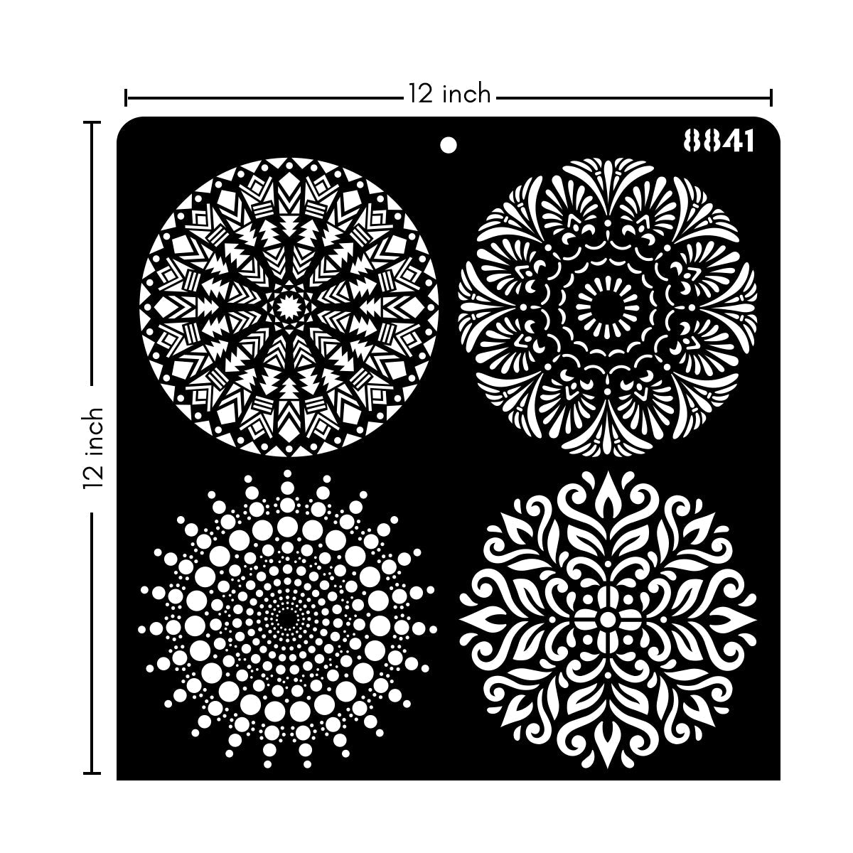 iCraft Multi-Surface Stencils - Perfect for Walls, DIY & Resin Art Projects | Reusable |12" x 12" Stencil-8841