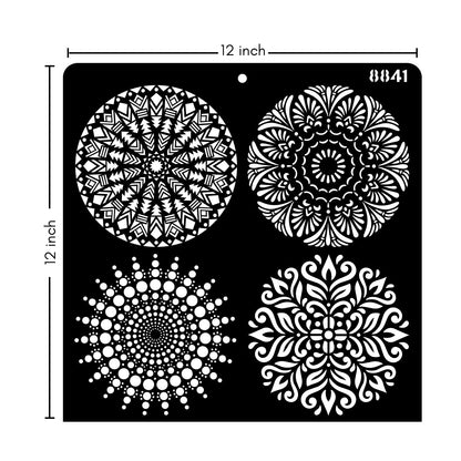 iCraft Multi-Surface Stencils - Perfect for Walls, DIY & Resin Art Projects | Reusable |12" x 12" Stencil-8841