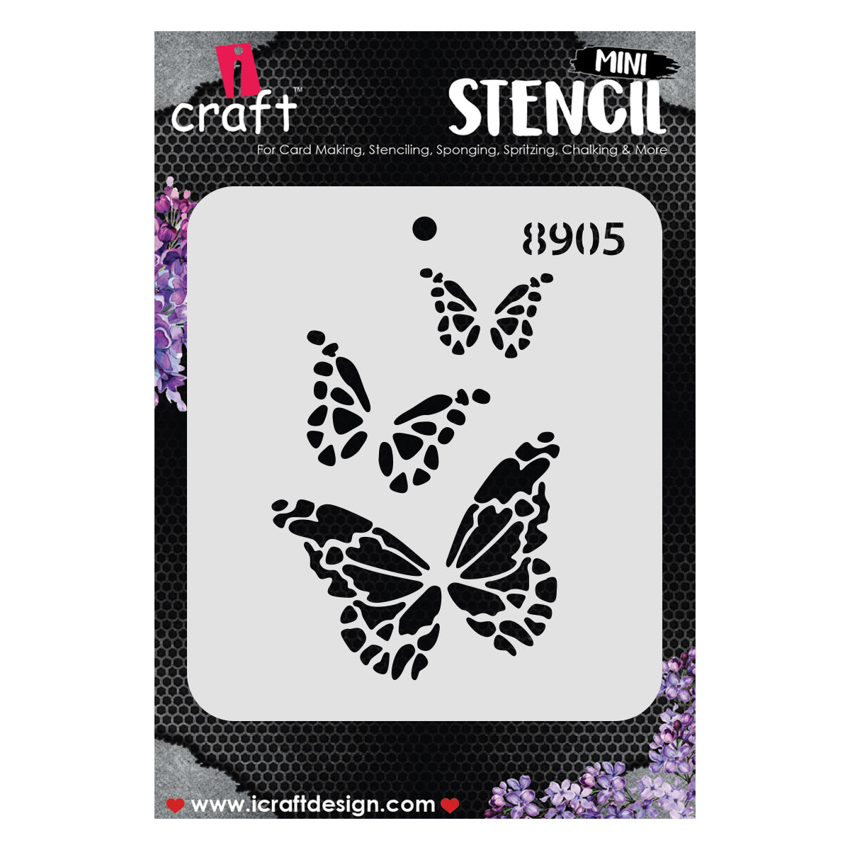 iCraft Multi-Surface Stencils - Perfect for Walls, DIY & Resin Art Projects | Reusable |Mini Stencil 4"x 4"-8905