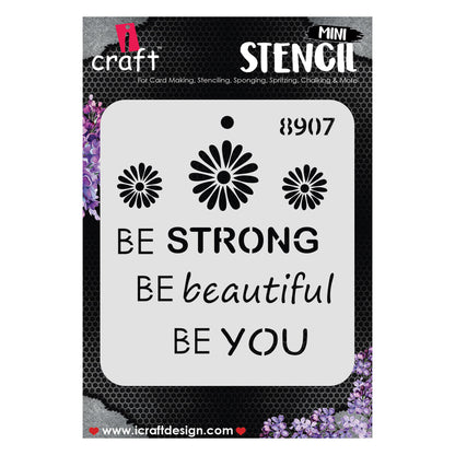 iCraft Multi-Surface Stencils - Perfect for Walls, DIY & Resin Art Projects | Reusable |Mini Stencil 4"x 4"-8907