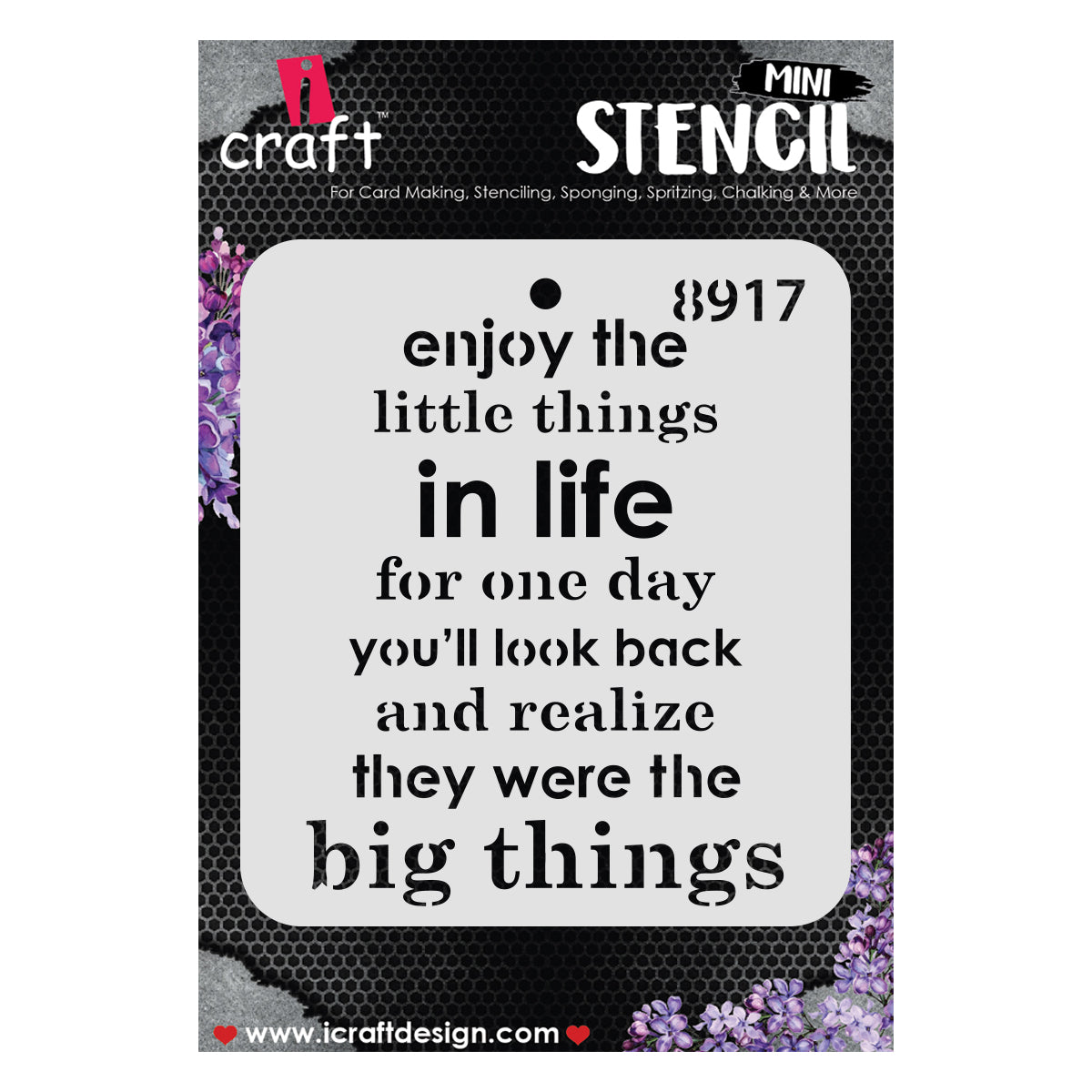 iCraft Multi-Surface Stencils - Perfect for Walls, DIY & Resin Art Projects | Reusable |Mini Stencil 4"x 4"-8917