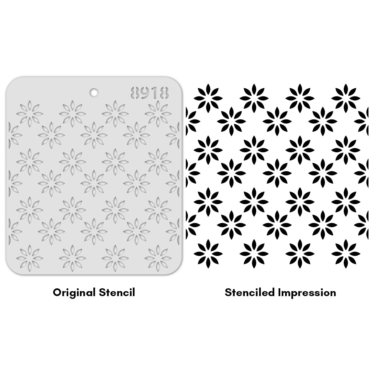 iCraft Multi-Surface Stencils - Perfect for Walls, DIY & Resin Art Projects | Reusable |Mini Stencil 4"x 4"-8918