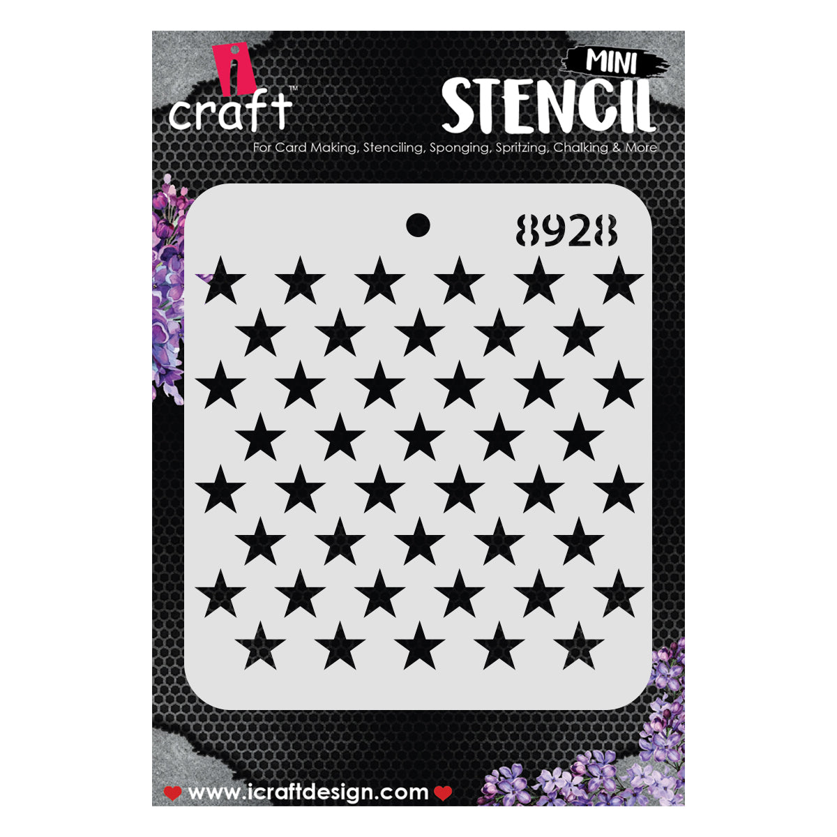 iCraft Multi-Surface Stencils - Perfect for Walls, DIY & Resin Art Projects | Reusable |Mini Stencil 4"x 4"-8928