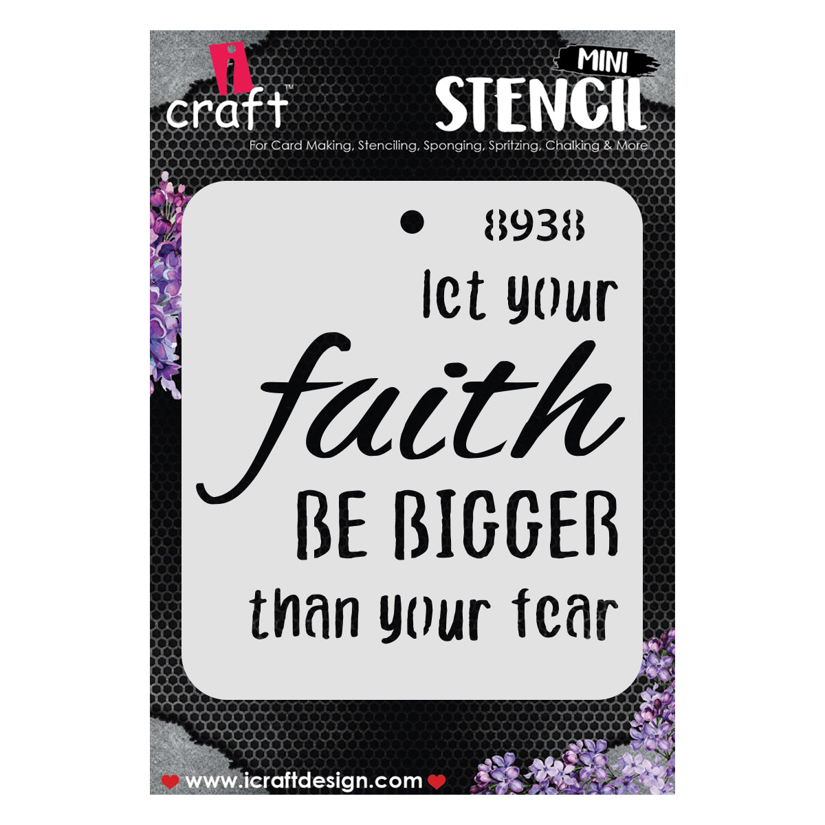 iCraft Multi-Surface Stencils - Perfect for Walls, DIY & Resin Art Projects | Reusable |Mini Stencil 4"x 4"-8938