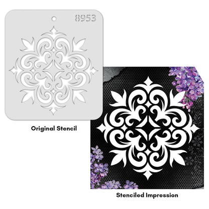 iCraft Multi-Surface Stencils - Perfect for Walls, DIY & Resin Art Projects | Reusable |Mini Stencil 4"x 4"-8953