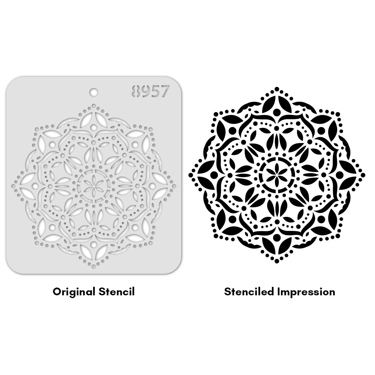 iCraft Multi-Surface Stencils - Perfect for Walls, DIY & Resin Art Projects | Reusable |Mini Stencil 4"x 4"-8957