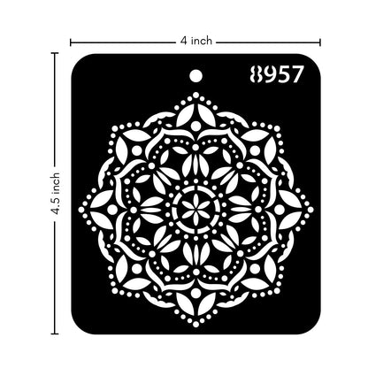 iCraft Multi-Surface Stencils - Perfect for Walls, DIY & Resin Art Projects | Reusable |Mini Stencil 4"x 4"-8957