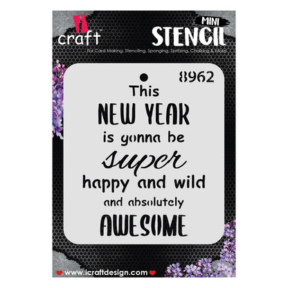 iCraft Multi-Surface Stencils - Perfect for Walls, DIY & Resin Art Projects | Reusable |Mini Stencil 4"x 4"-8962