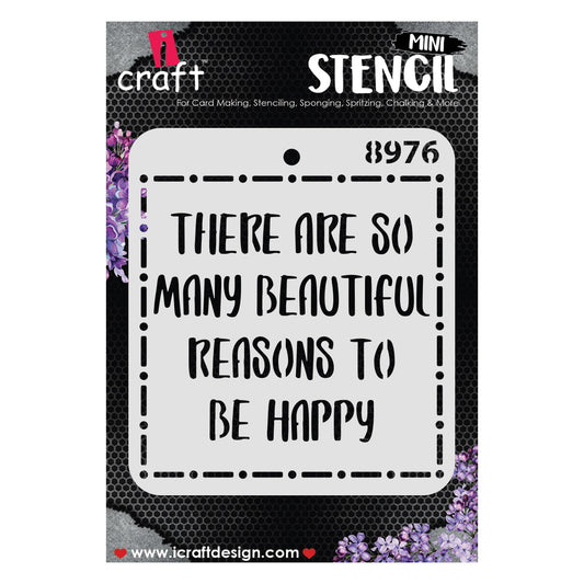 iCraft Multi-Surface Stencils - Perfect for Walls, DIY & Resin Art Projects | Reusable |Mini Stencil 4"x 4"-8976