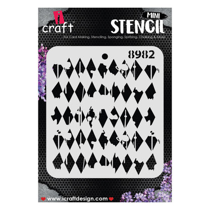 iCraft Multi-Surface Stencils - Perfect for Walls, DIY & Resin Art Projects | Reusable |Mini Stencil 4"x 4"-8982