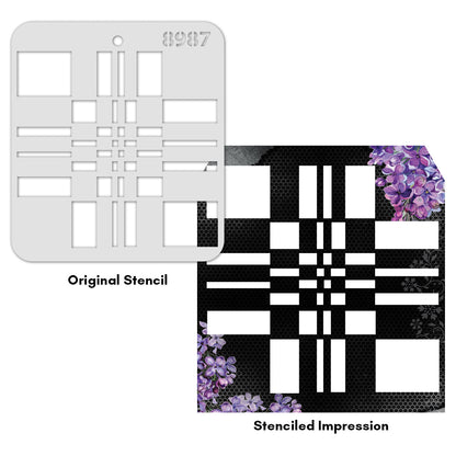 iCraft Multi-Surface Stencils - Perfect for Walls, DIY & Resin Art Projects | Reusable |Mini Stencil 4"x 4"-8987