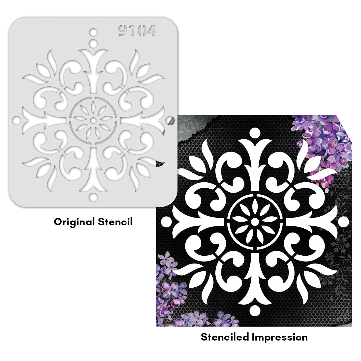 iCraft Multi-Surface Stencils - Perfect for Walls, DIY & Resin Art Projects | Reusable |Mini Stencil 4"x 4"-9104