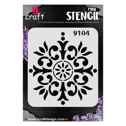iCraft Multi-Surface Stencils - Perfect for Walls, DIY & Resin Art Projects | Reusable |Mini Stencil 4"x 4"-9104