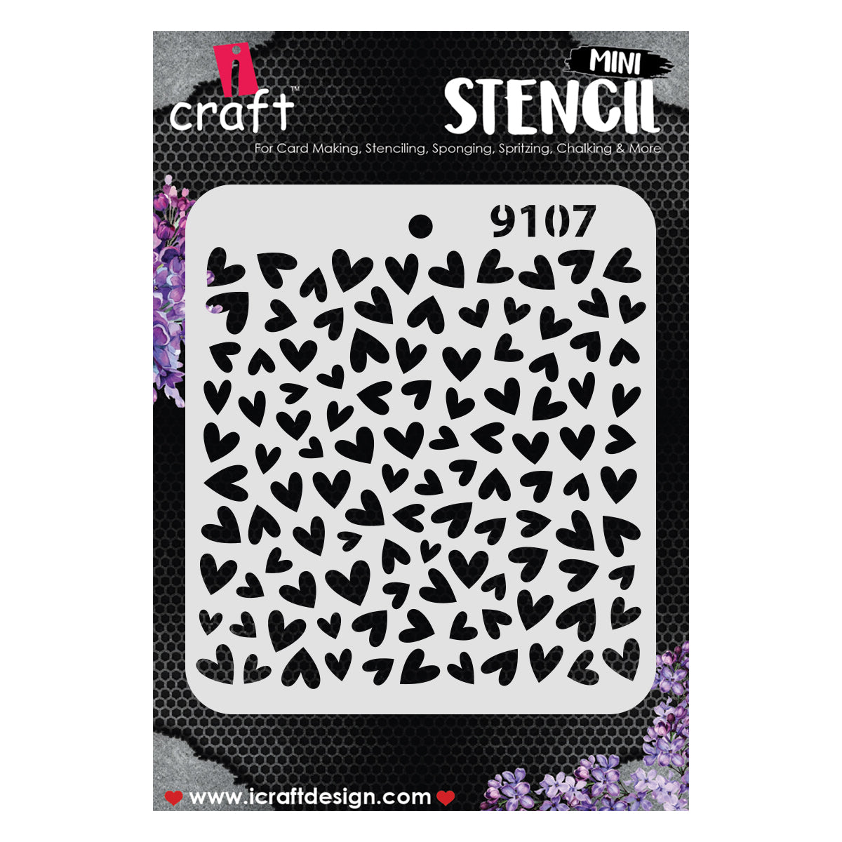 iCraft Multi-Surface Stencils - Perfect for Walls, DIY & Resin Art Projects | Reusable |Mini Stencil 4"x 4"-9107