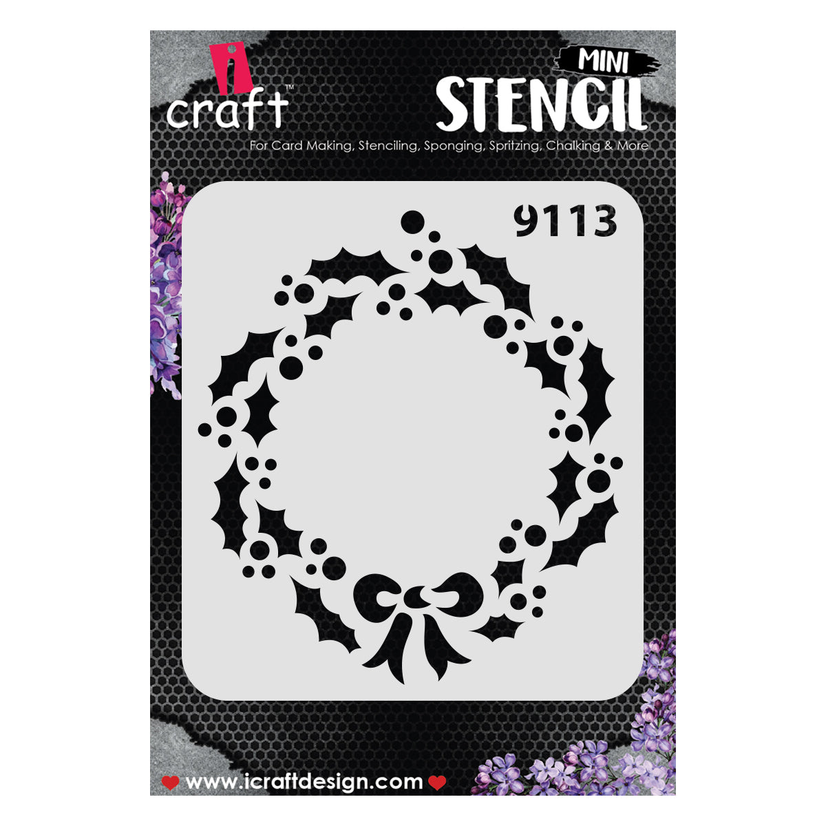 iCraft Multi-Surface Stencils - Perfect for Walls, DIY & Resin Art Projects | Reusable |Mini Stencil 4"x 4"-9113