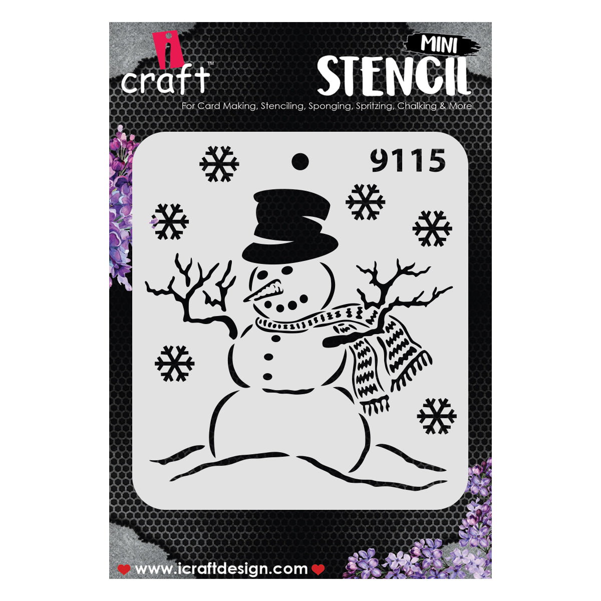 iCraft Multi-Surface Stencils - Perfect for Walls, DIY & Resin Art Projects | Reusable |Mini Stencil 4"x 4"-9115