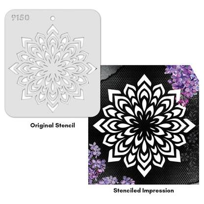 iCraft Multi-Surface Stencils - Perfect for Walls, DIY & Resin Art Projects | Reusable |Mini Stencil 4"x 4"-9150