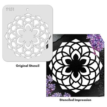 iCraft Multi-Surface Stencils - Perfect for Walls, DIY & Resin Art Projects | Reusable |Mini Stencil 4"x 4"-9151
