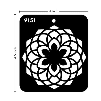iCraft Multi-Surface Stencils - Perfect for Walls, DIY & Resin Art Projects | Reusable |Mini Stencil 4"x 4"-9151