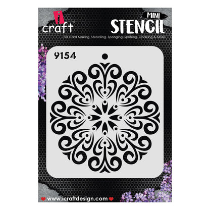 iCraft Multi-Surface Stencils - Perfect for Walls, DIY & Resin Art Projects | Reusable |Mini Stencil 4"x 4"-9154