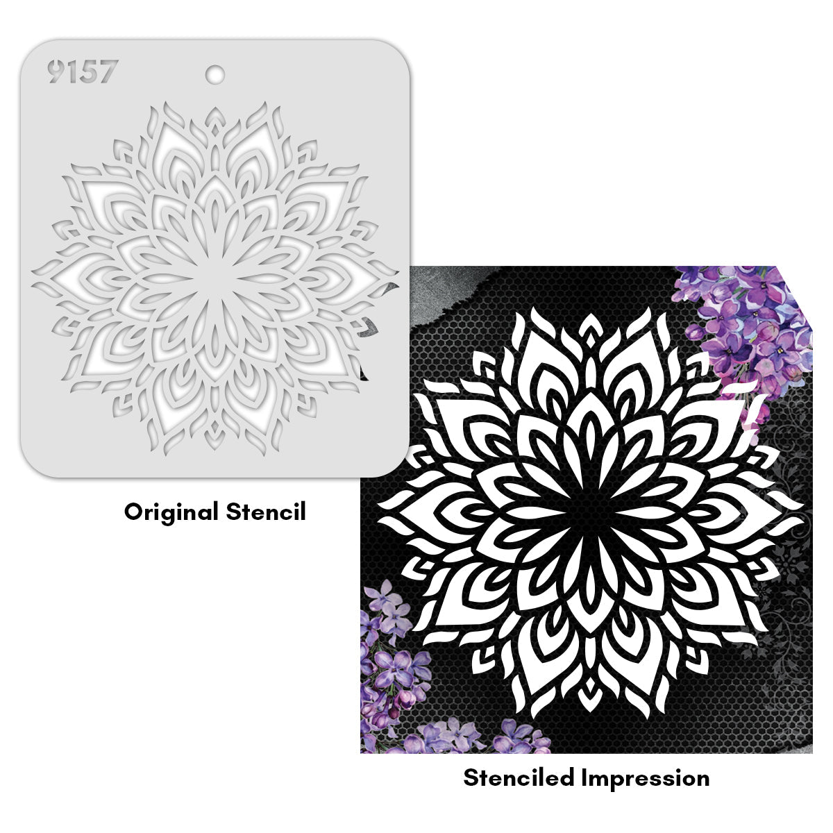 iCraft Multi-Surface Stencils - Perfect for Walls, DIY & Resin Art Projects | Reusable |Mini Stencil 4"x 4"-9157