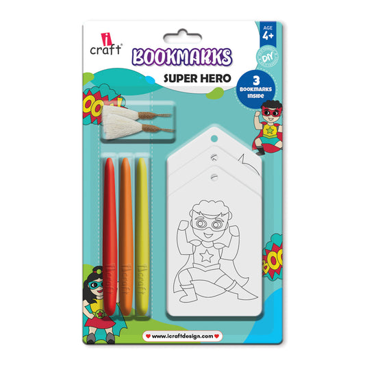 Kids DIY Superhero Bookmark Colouring Kit – Colour Your Own Bookmarks