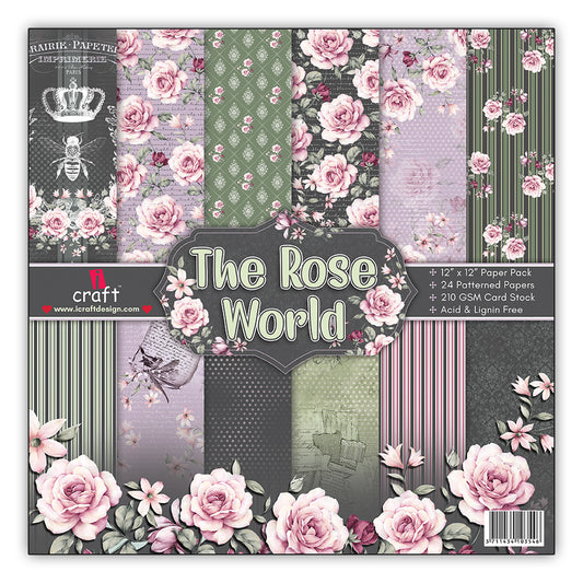 The Rose World 12" x 12" Patterned Papers (Pack of 24 Sheets)
