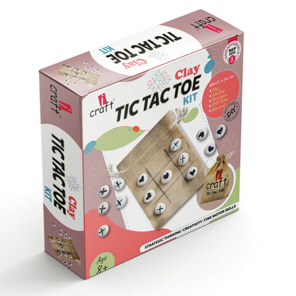 iCraft Clay Tic Tac Toe Kit: DIY Clay Game for Kids, Arts and Crafts Activity, Educational Toy, Best Gift for Kids