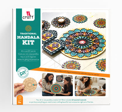 Traditional Mandala Art Kit - Diwali Special for a Festive Home - Beginner-Friendly Mandala Painting Therapy Kit for Mindfulness and Creativity
