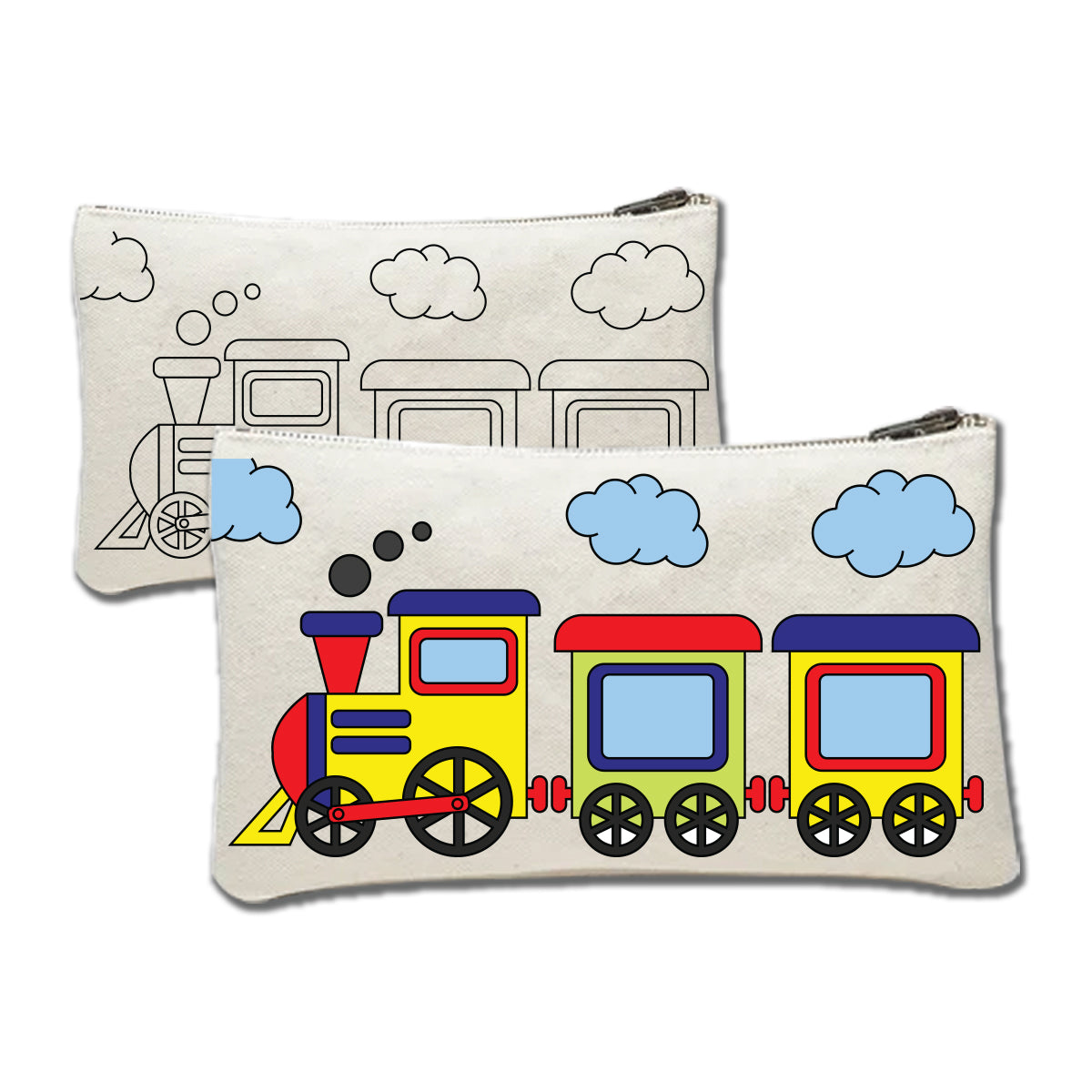Train Canvas Pouch Painting Kit for Kids – Paint Your Own Pencil Case Craft Set