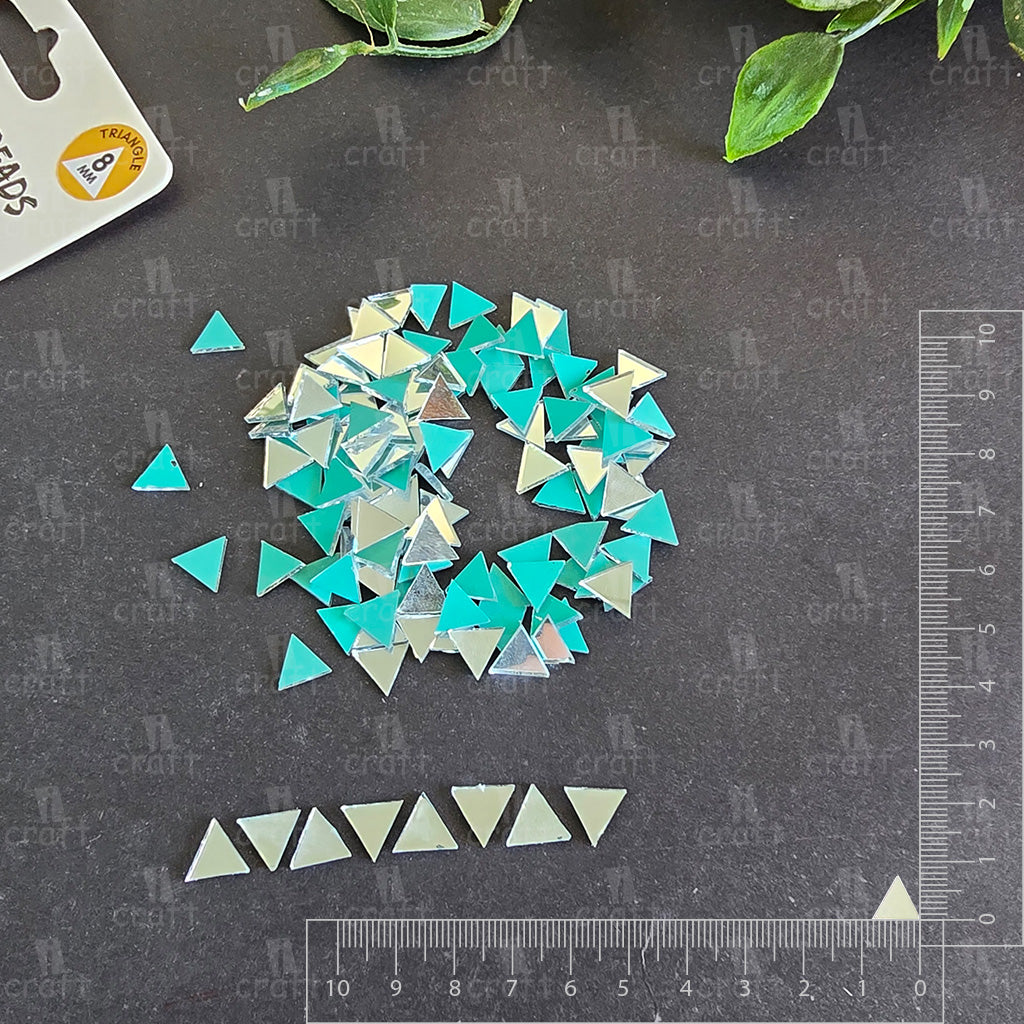 iCraft Silver Glass Mirror - Triangle. Pack Of 50 Grams