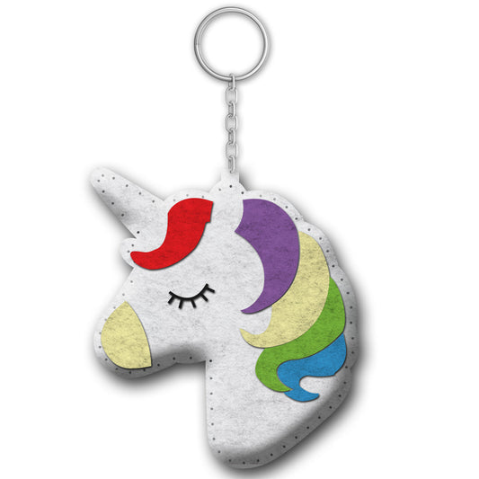 Felt Keychain Sewing Kit for Kids | Beginner Felt Craft Kit - Unicorn