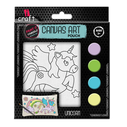 Unicorn Canvas Pouch Painting Kit for Kids – Paint Your Own Pencil Case Craft Set