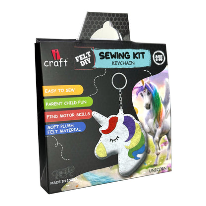 Felt Keychain Sewing Kit for Kids | Beginner Felt Craft Kit - Unicorn
